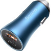 Baseus car charger Golden Contactor Pro PD 40W 1x USB 1x USB-C blue
