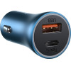 Baseus car charger Golden Contactor Pro PD 40W 1x USB 1x USB-C blue