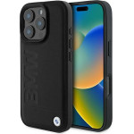 BMW case for iPhone 16 Pro 6,3'' BMHCP16LSLLBK Hardcase Leather Hot Stamp black