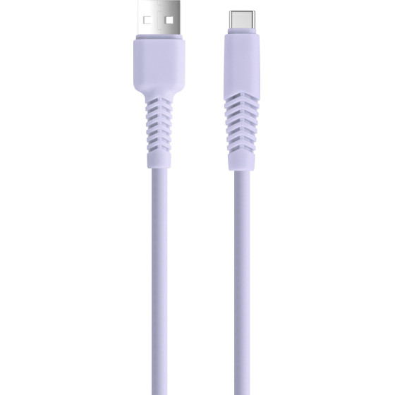 Setty cable USB - USB-C 1,5 m 2,1A KSA-C-1.529 lilac