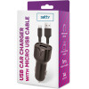 Setty car charger 1x USB 1A black + microUSB cable 1,0 m NEW