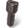Setty car charger 1x USB 2,4A black + USB-C cable 1,0 m