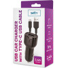 Setty car charger 1x USB 2,4A black + USB-C cable 1,0 m