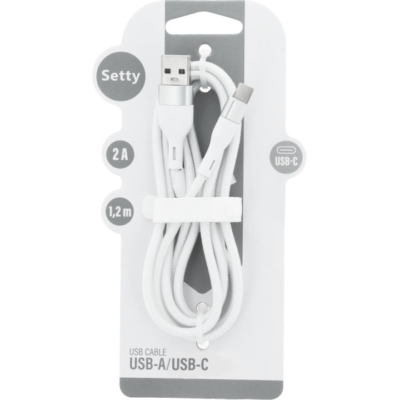 Setty USB - USB-C cable 1,2 m 2A KSA-C-1.220 white