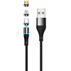 Setty USB magnetic cable 1m 2A nylon black