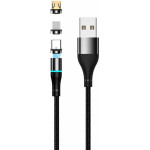 Setty USB magnetic cable 1m 2A nylon black