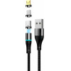 Setty USB magnetic cable 1m 2A nylon black