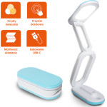 LTC Collapsable Led Desk Lamp 10W, 3000/4500/6000K, 1200mAh, blue,