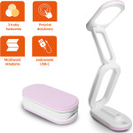 LTC Collapsable Led Desk Lamp 10W, 3000/4500/6000K, 1200mAh, pink,