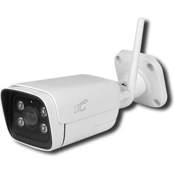LTC Exterior Ip Camera Bullet White IP66 Ptz WiFi&Lan 4MPix 85*Led 4*Ir 10W DC12V/1A Vision