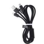 Maxlife 3in1 Cable Usb - Lightning + USB-C + Microusb 1,0 m 2,1A Black nylon