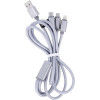 Maxlife 3in1 Cable Usb - Lightning + USB-C + Microusb 1,0 m 2,1A Grey nylon