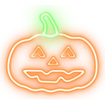 Neolia Neon Plexi Led Pumpkin With Stem Orange Green NNE13
