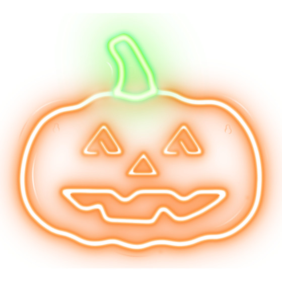 Neolia Neon Plexi Led Pumpkin With Stem Orange Green NNE13