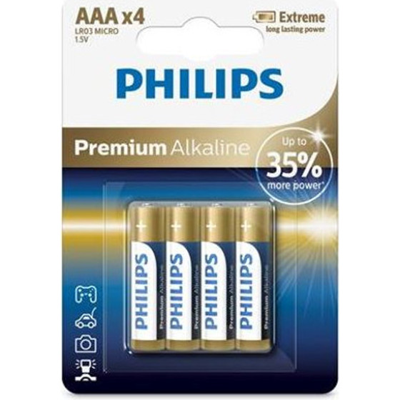 Philips Battery Aaa LR03 4pCs Blister Premium Alkaline