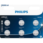 Philips Battery CR2032 Lithium 6pc Blister