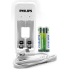 Philips Dual Channel Battery Charger For Nimh Usb + 2xAaa 7000mAh