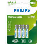 Philips Rechargable Batttery Aaa Nimh 1000mAh Set Of 4pcs.