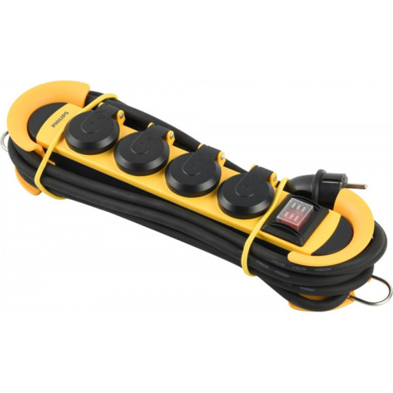Philips Workshop Power Strip Extension Cord 4 Sockets 3m 16A yellow