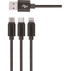 Setty 3in1 Cable Usb - Lightning + USB-C + Microusb 1,0 m 2A KN3W1-01 black