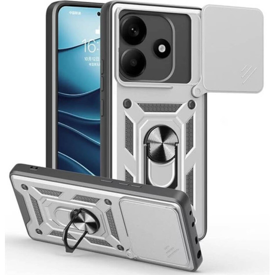 Bodycell Armor Slide Cover Case Xiaomi Note 14 5G Silver - (BA-00515)