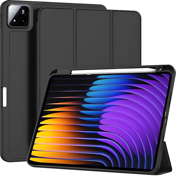 Techsuit - Flex Trifold (With Pencil Holder) - Xiaomi Pad 7 / 7 Pro - Black