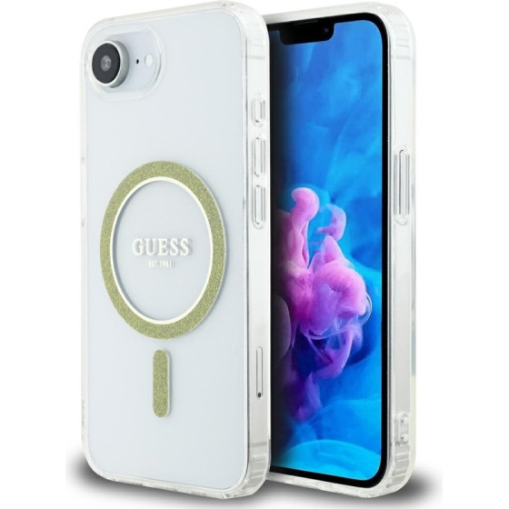 Guess Iml Glitter Circle Magsafe - Case For Iphone 16e (transparent) - (GUHMPSE4HFGERET)