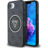 Guess Iml Metal Glitter 4G Circle Triangle Magsafe - Case For Iphone 16e (black) - (GUHMPSE4HG4PRTGK)