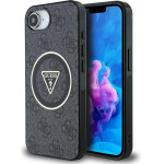 Guess Iml Metal Glitter 4G Circle Triangle Magsafe - Case For Iphone 16e (black) - (GUHMPSE4HG4PRTGK)