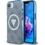 Guess Iml Metal Glitter 4G Circle Triangle Magsafe - Case For Iphone 16e (blue) - (GUHMPSE4HG4PRTGB)