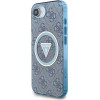 Guess Iml Metal Glitter 4G Circle Triangle Magsafe - Case For Iphone 16e (blue) - (GUHMPSE4HG4PRTGB)