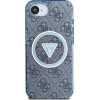 Guess Iml Metal Glitter 4G Circle Triangle Magsafe - Case For Iphone 16e (blue) - (GUHMPSE4HG4PRTGB)