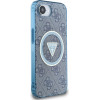 Guess Iml Metal Glitter 4G Circle Triangle Magsafe - Case For Iphone 16e (blue) - (GUHMPSE4HG4PRTGB)