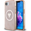 Guess Iml Metal Glitter 4G Circle Triangle Magsafe - Case For Iphone 16e (pink) - (GUHMPSE4HG4PRTGP)
