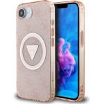 Guess Iml Metal Glitter 4G Circle Triangle Magsafe - Case For Iphone 16e (pink) - (GUHMPSE4HG4PRTGP)