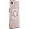 Guess Iml Metal Glitter 4G Circle Triangle Magsafe - Case For Iphone 16e (pink) - (GUHMPSE4HG4PRTGP)