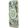 Guess Iml Metal Glitter Flowers Triangle Magsafe - Case For Iphone 16e (green) - (GUHMPSE4HFLPEDN)