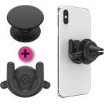 PopSockets - Popgrip + Popmount G2 Car Vent - Black - (805925)