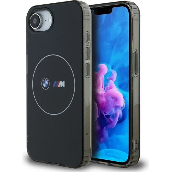 BMW Case For Iphone 16e (Se 4 2025) Compatible With Magsafe BMHMPSE424HBmkh (Iml Metal White Circle) black