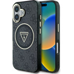 Guess Case For Iphone 16 Compatible With Magsafe GUHMP16SHG4PRtgk (Iml Metal Glitter 4G Circle Triangle) black