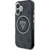 Guess Case For Iphone 16 Compatible With Magsafe GUHMP16SHG4PRtgk (Iml Metal Glitter 4G Circle Triangle) black