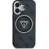 Guess Case For Iphone 16 Compatible With Magsafe GUHMP16SHG4PRtgk (Iml Metal Glitter 4G Circle Triangle) black