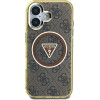 Guess Case For Iphone 16 Compatible With Magsafe GUHMP16SHG4PRtgw (Iml Metal Glitter 4G Circle Triangle) brown