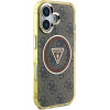 Guess Case For Iphone 16 Compatible With Magsafe GUHMP16SHG4PRtgw (Iml Metal Glitter 4G Circle Triangle) brown