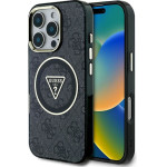 Guess Case For Iphone 16 Pro Compatible With Magsafe GUHMP16LHG4PRtgk (Iml Metal Glitter 4G Circle Triangle) black