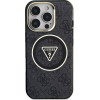 Guess Case For Iphone 16 Pro Compatible With Magsafe GUHMP16LHG4PRtgk (Iml Metal Glitter 4G Circle Triangle) black