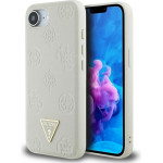 Guess Case For Iphone 16e (Se 4 2025) Compatible With Magsafe GUHMPSE4PGbtme (Grained Pu Hot Stamp Peony Triangle Logo) beige