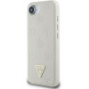 Guess Case For Iphone 16e (Se 4 2025) Compatible With Magsafe GUHMPSE4PGbtme (Grained Pu Hot Stamp Peony Triangle Logo) beige