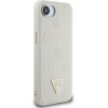 Guess Case For Iphone 16e (Se 4 2025) Compatible With Magsafe GUHMPSE4PGbtme (Grained Pu Hot Stamp Peony Triangle Logo) beige