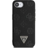 Guess Case For Iphone 16e (Se 4 2025) Compatible With Magsafe GUHMPSE4PGbtmk (Grained Pu Hot Stamp Peony Triangle Logo) black